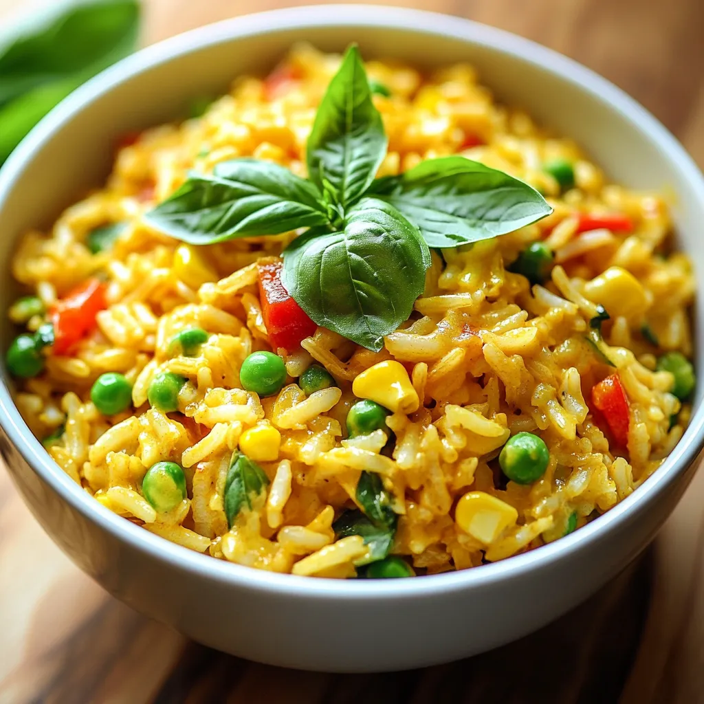 A bowl of rice with peas and corn.