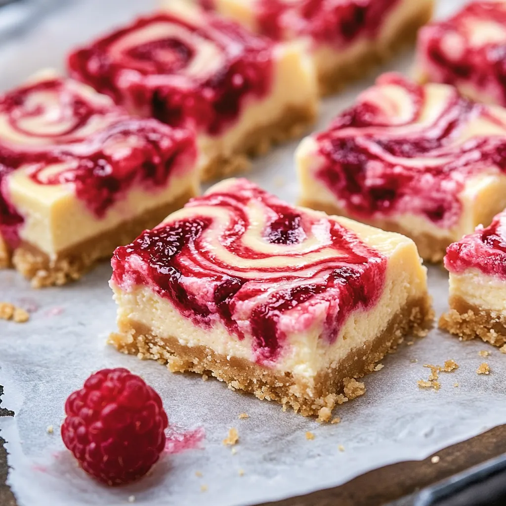 A plate of desserts with a raspberry on top.