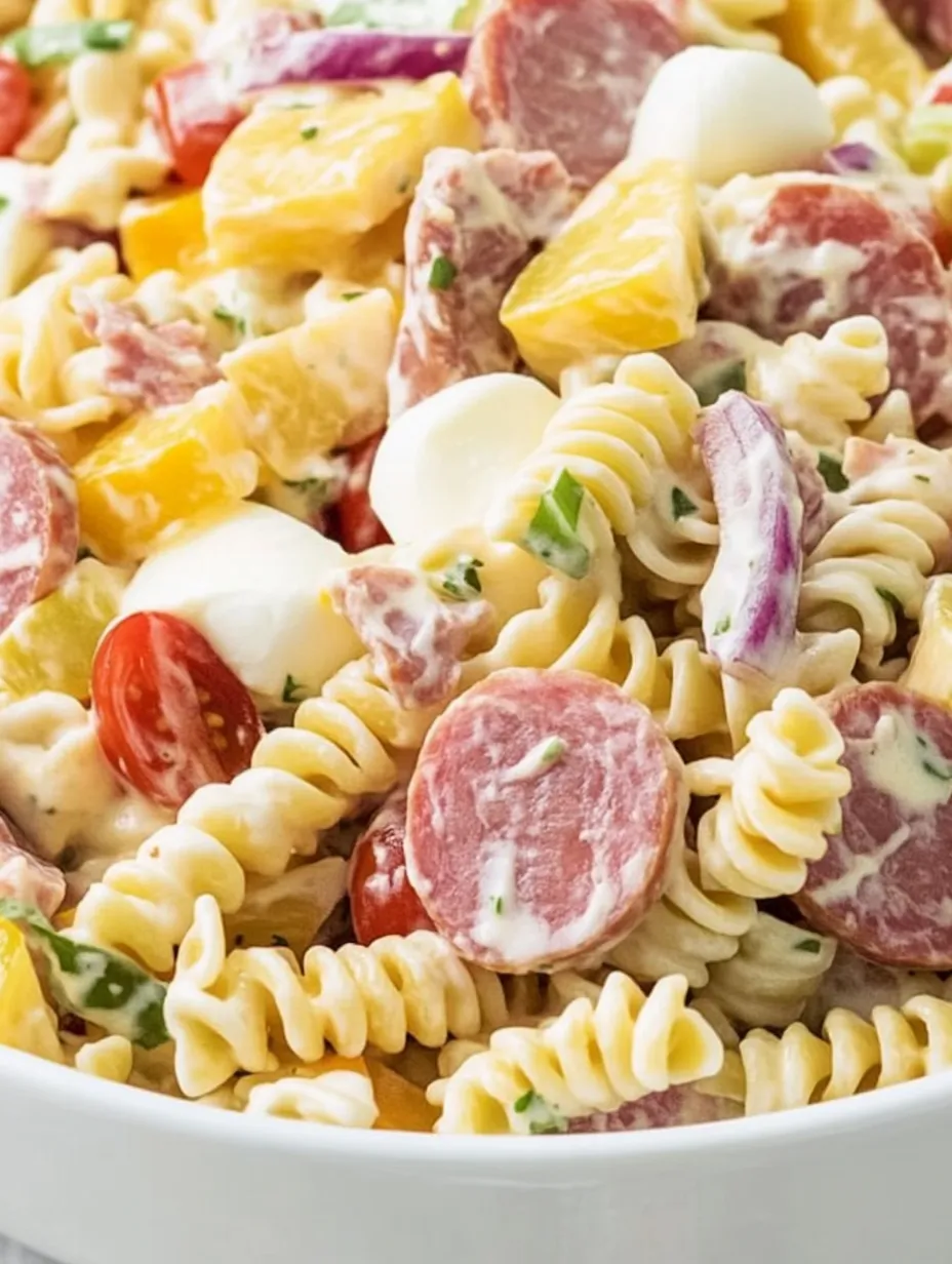 Ein Grinder-Pasta-Salat mit vielen Zutaten wie Tomaten, Käse, Sardinen, Zwiebeln und Salat.