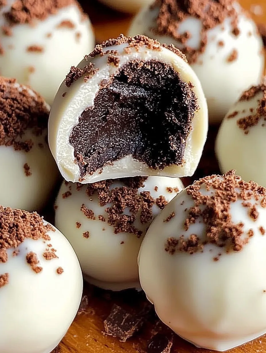 Eine Gruppe von weißen Eiscremekugeln mit schwarzen Schokoladensplittern darin.