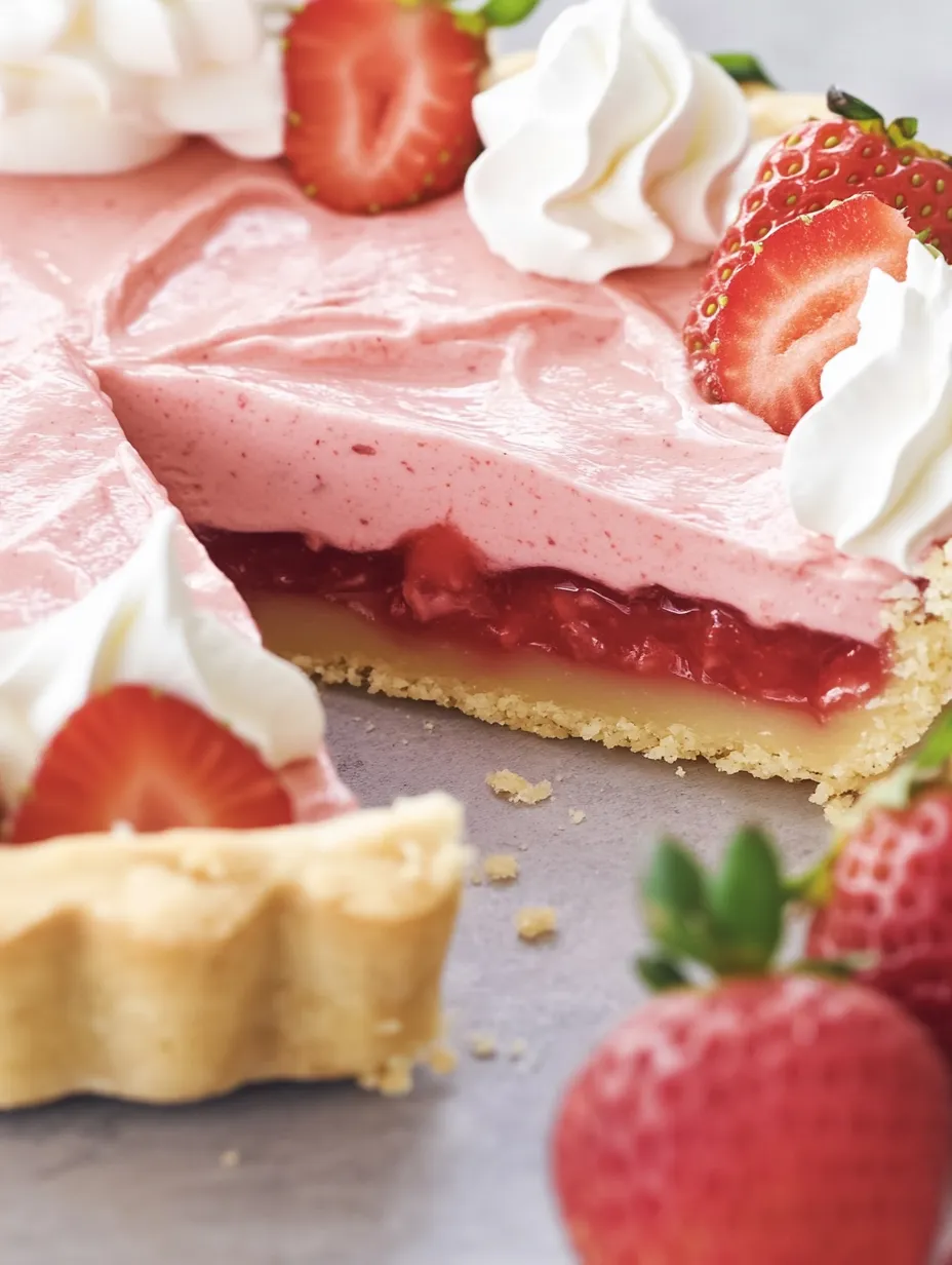 Eine Strawberry-Kuche mit Strawberries und Whipped Cream.