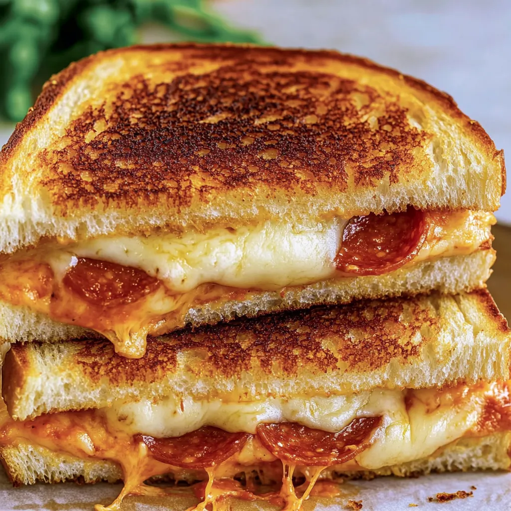 Eine Schicht aus Tomaten, Mozzarella und Basilikum auf einem Toastbrot.