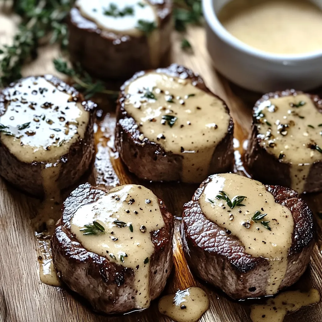 Steakwürfel mit Knoblauch-Butter-Sahnesauce.
