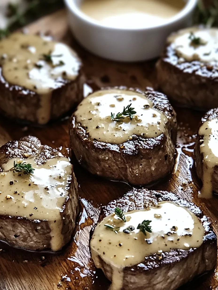 Steakwürfel mit Knoblauch-Butter-Sauce und Parmesan-Sahnesauce.