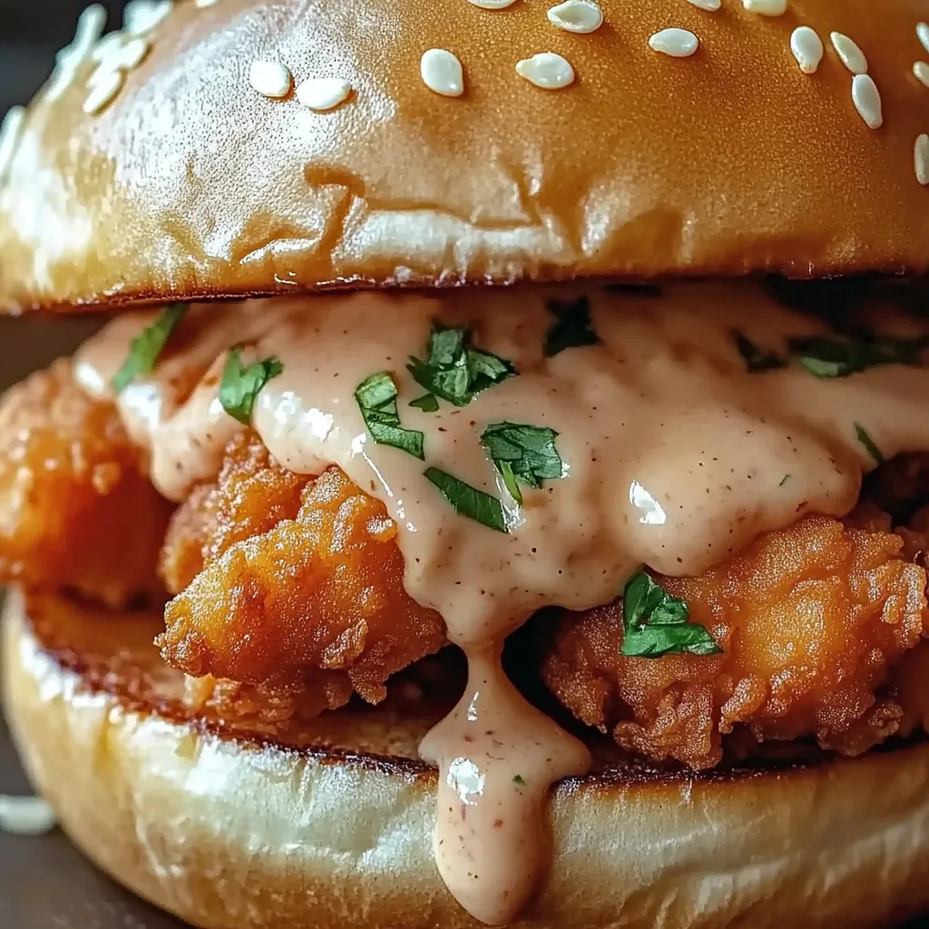 Ein Sandwich mit Chicken, Mayonnaise und Zwiebeln.