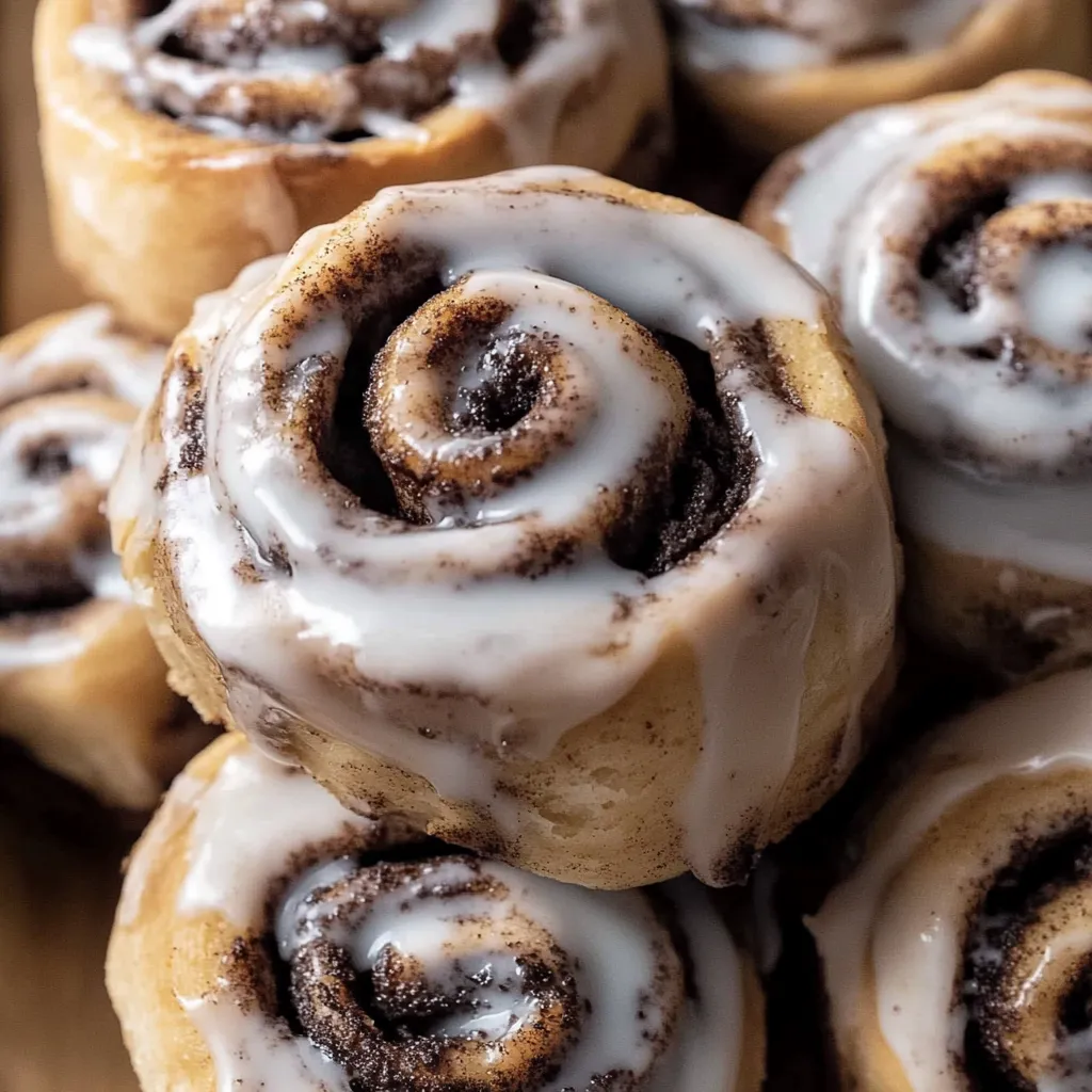 Ein Stapel von Oreo Cookies and Cream Cinnamon Rolls.