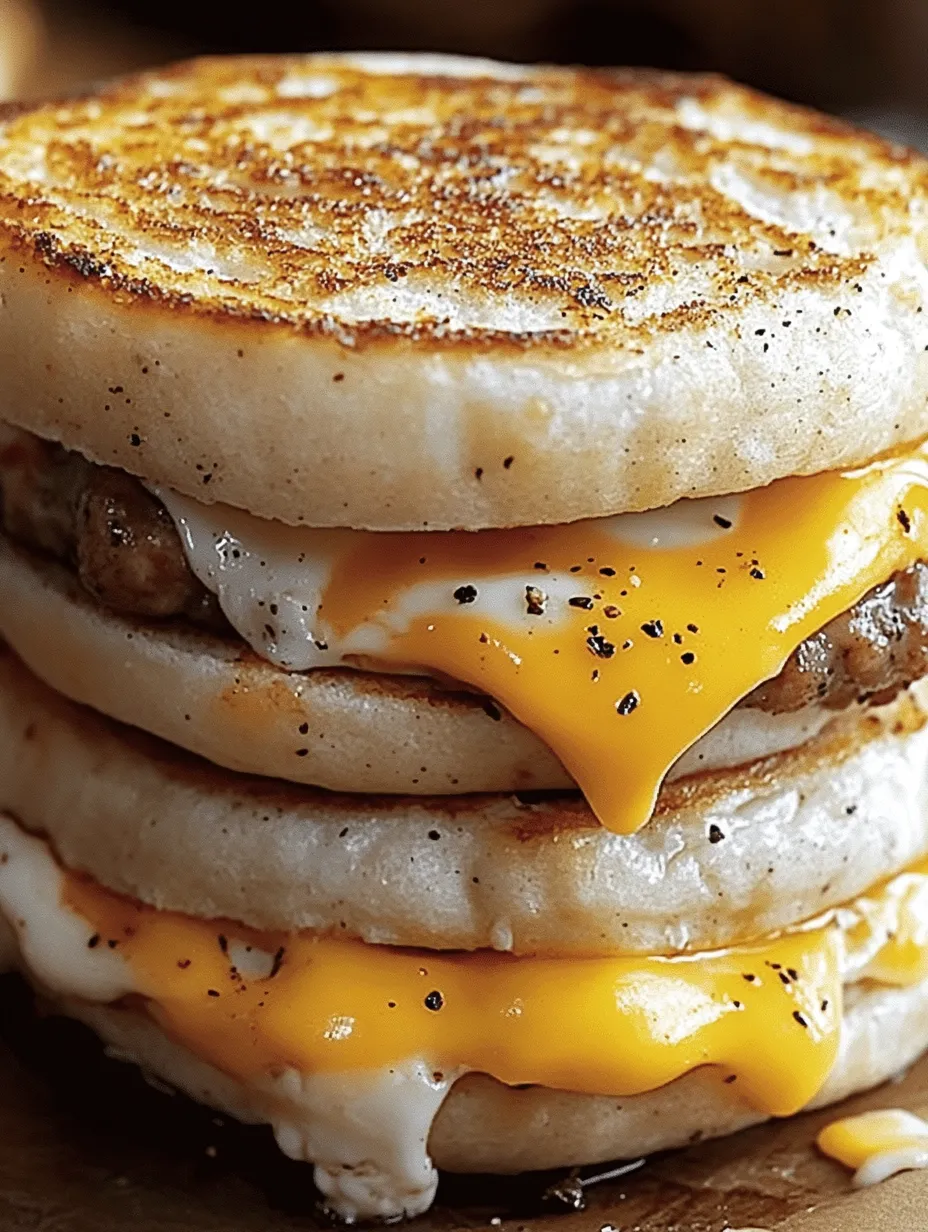 Eine Schicht von Eiern und Käse auf einem Sandwich.