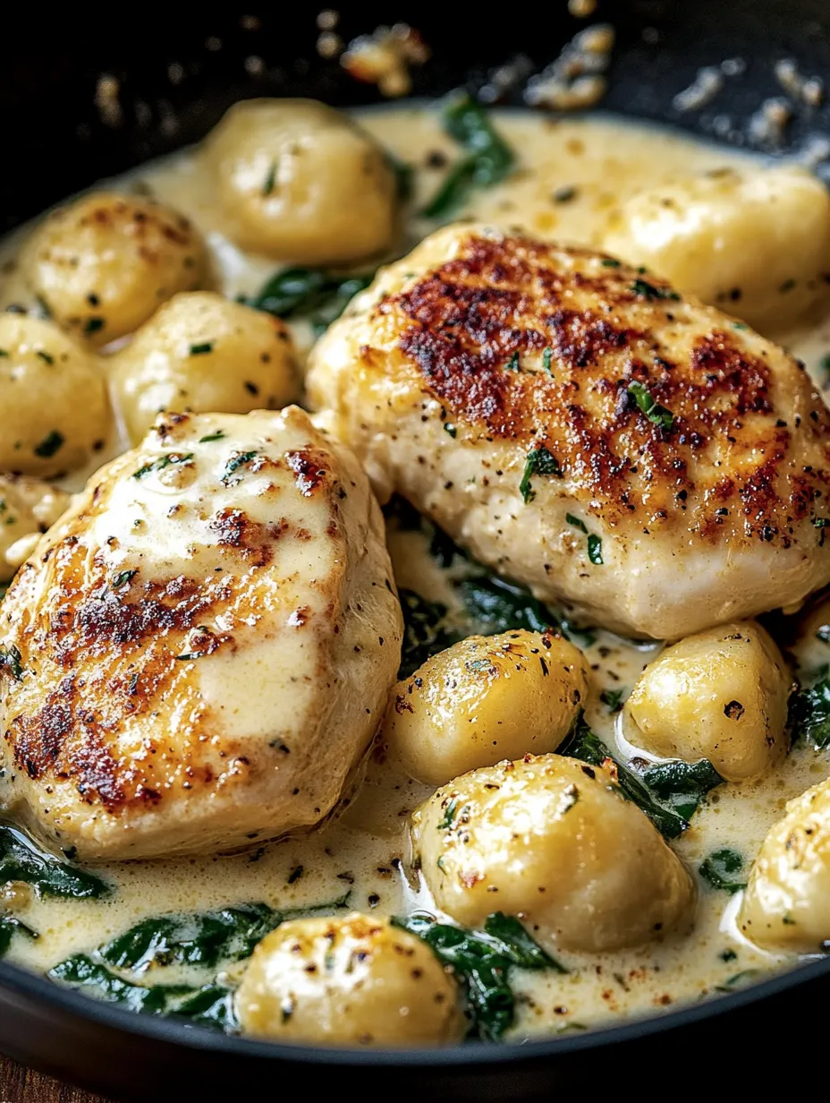 Ein Bild von Asiago Chicken Gnocchi, das eine Kombination aus Gnocchi, Chicken und Asiago-Käse darstellt.