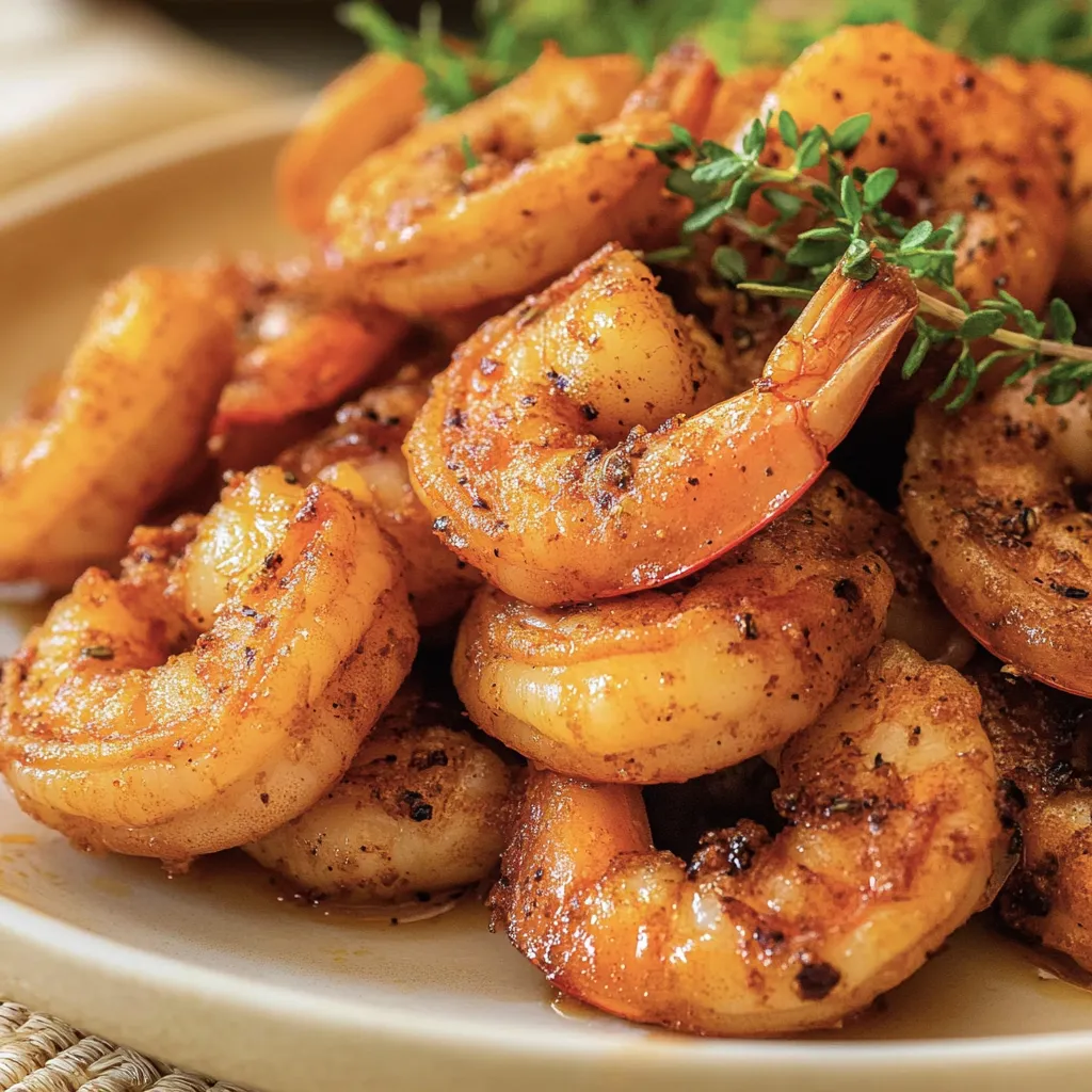 Ein Plate mit Shrimp, die in einer Sauce gegeben sind.
