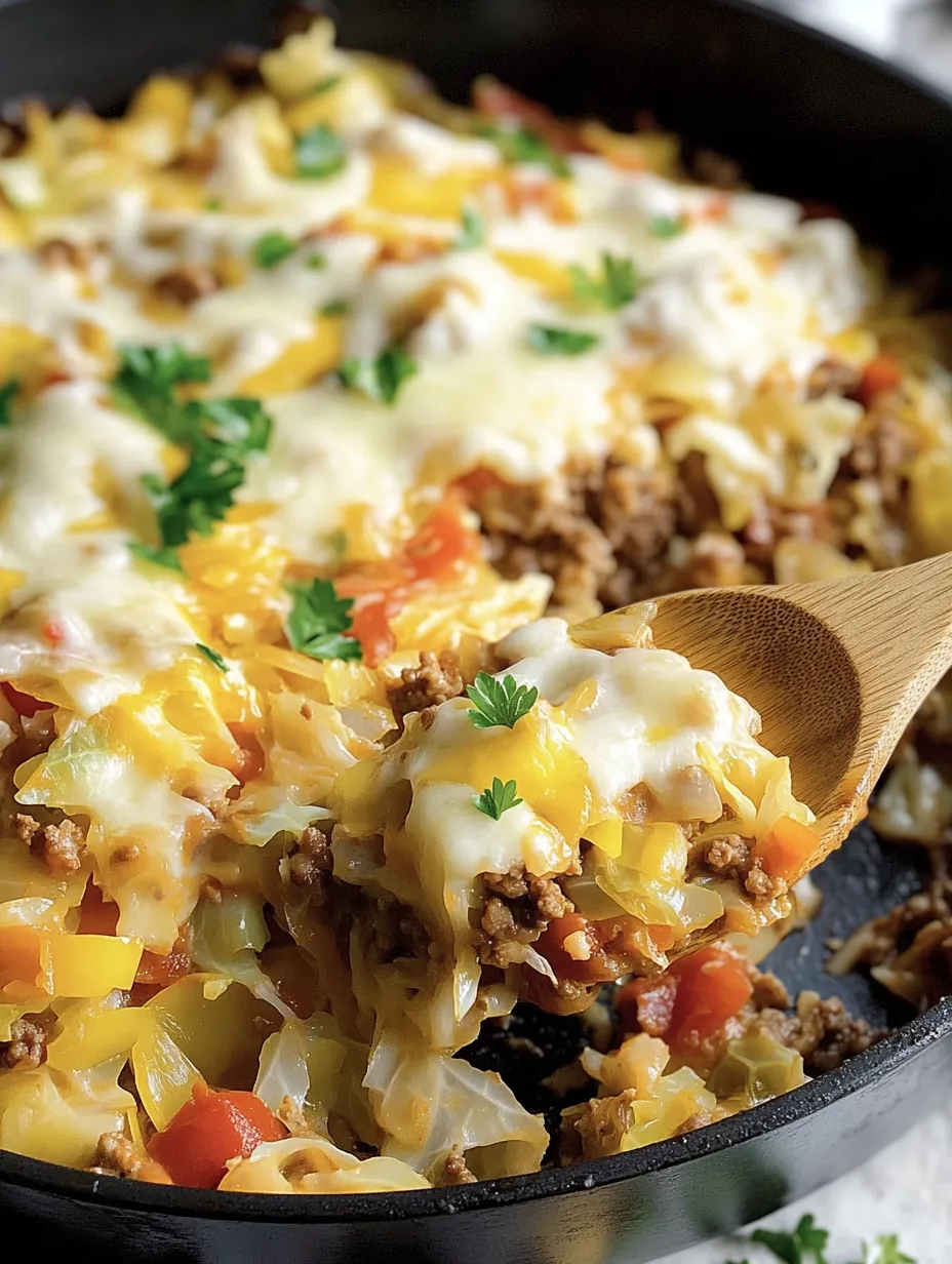 Ein Schälchen mit einer Low Carb Unstuffed Cabbage Casserole Recipe.