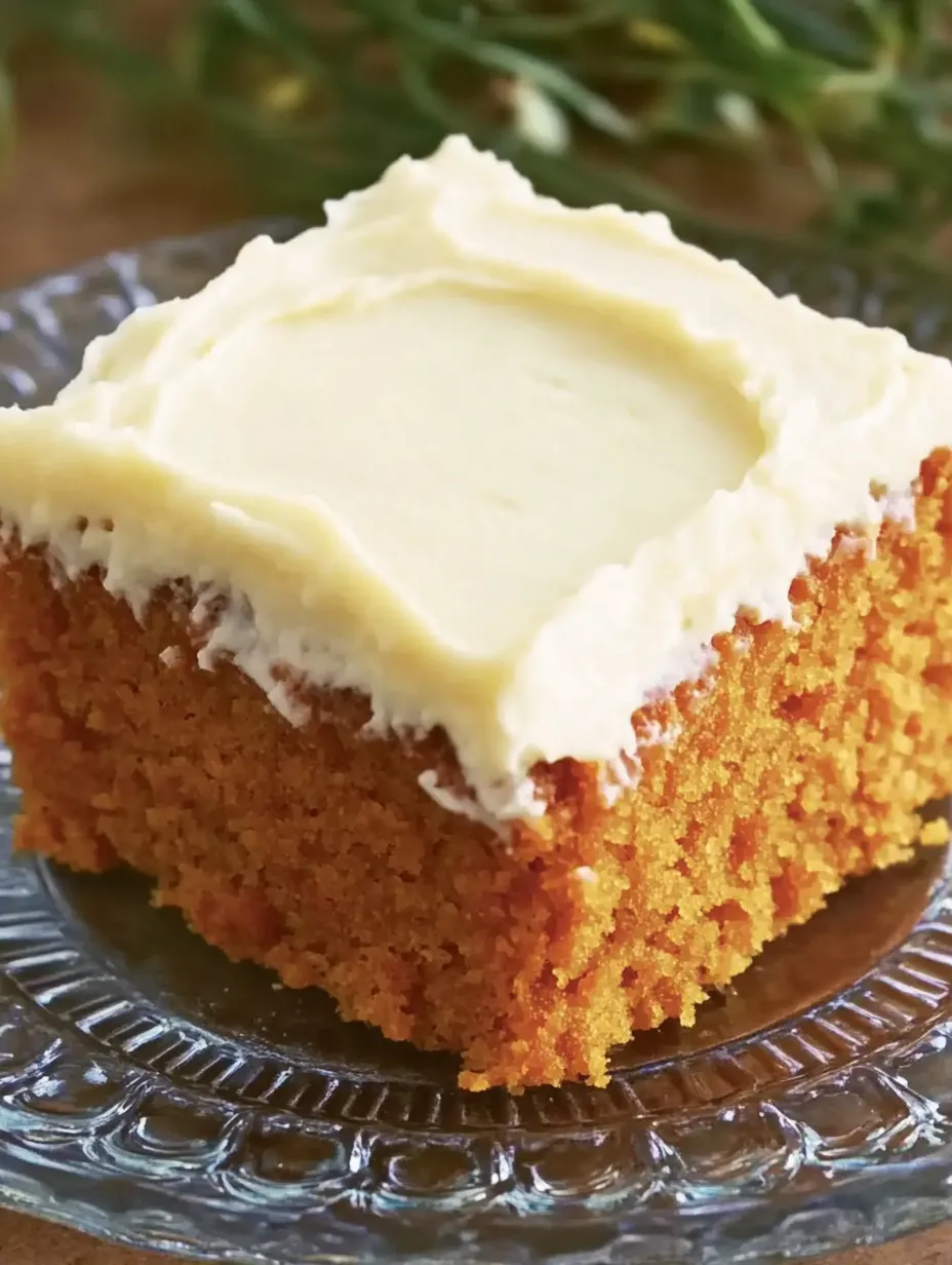 Ein Stück Carrot Cake auf einem Glas.