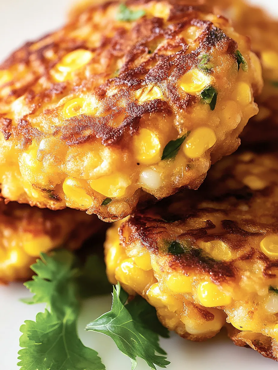 Ein Bild von Cheesy Corn Fritters, die auf einem Teller liegen.