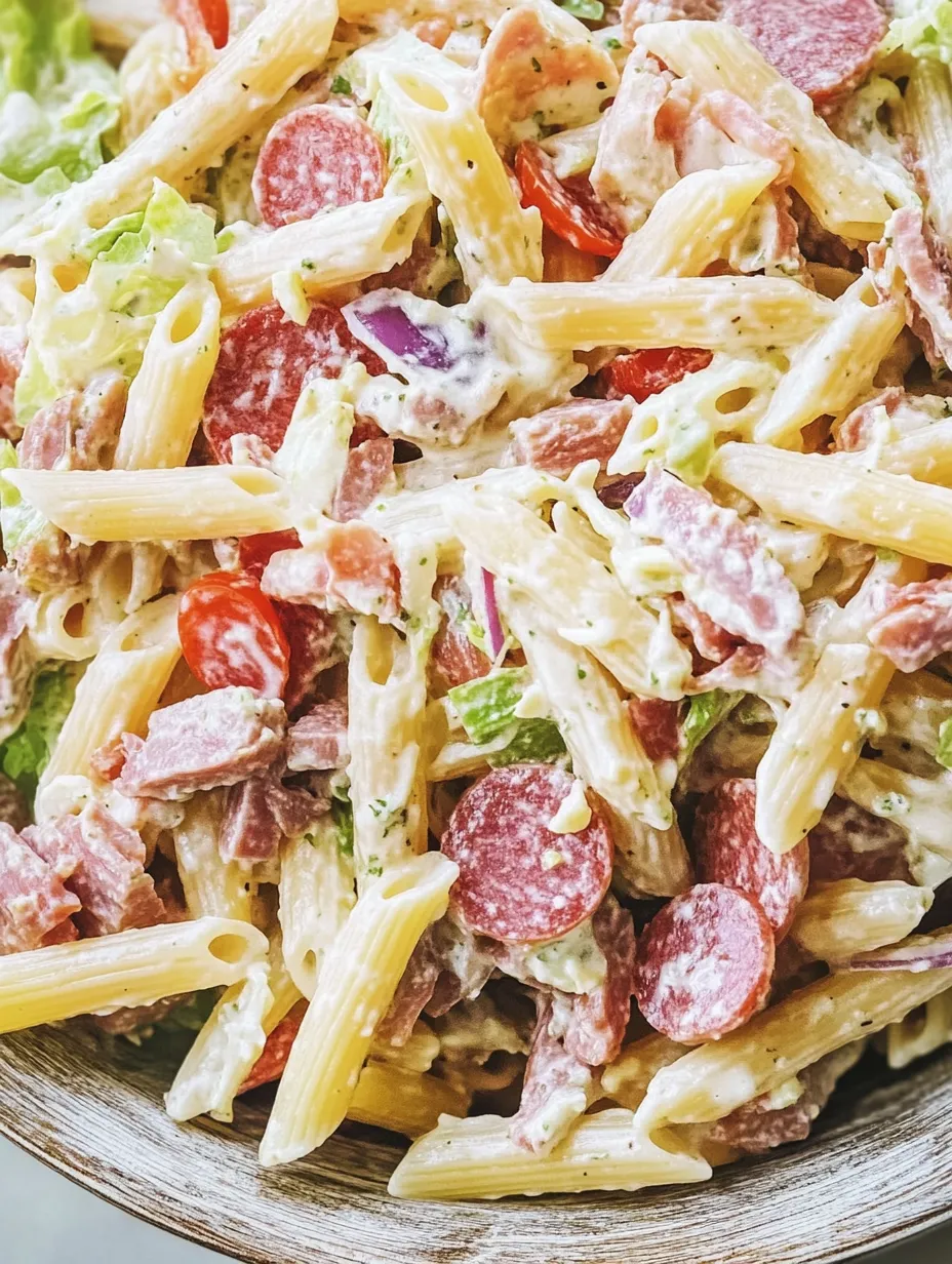 Eine Mischung aus Pasta, Tomaten, Salat und Käse.