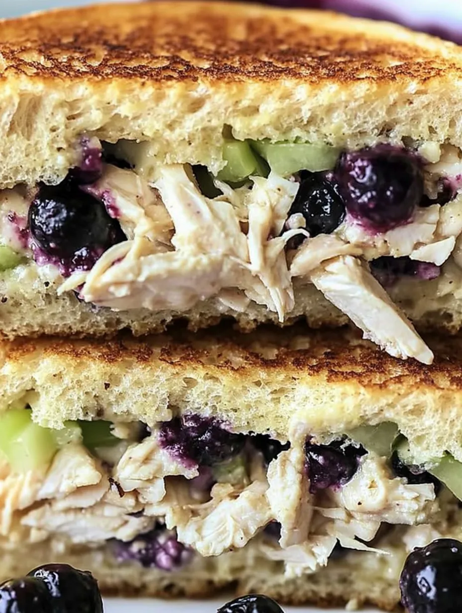Eine Halbkugel von Chicken Salat mit Cottage Cheese und Blackberries.