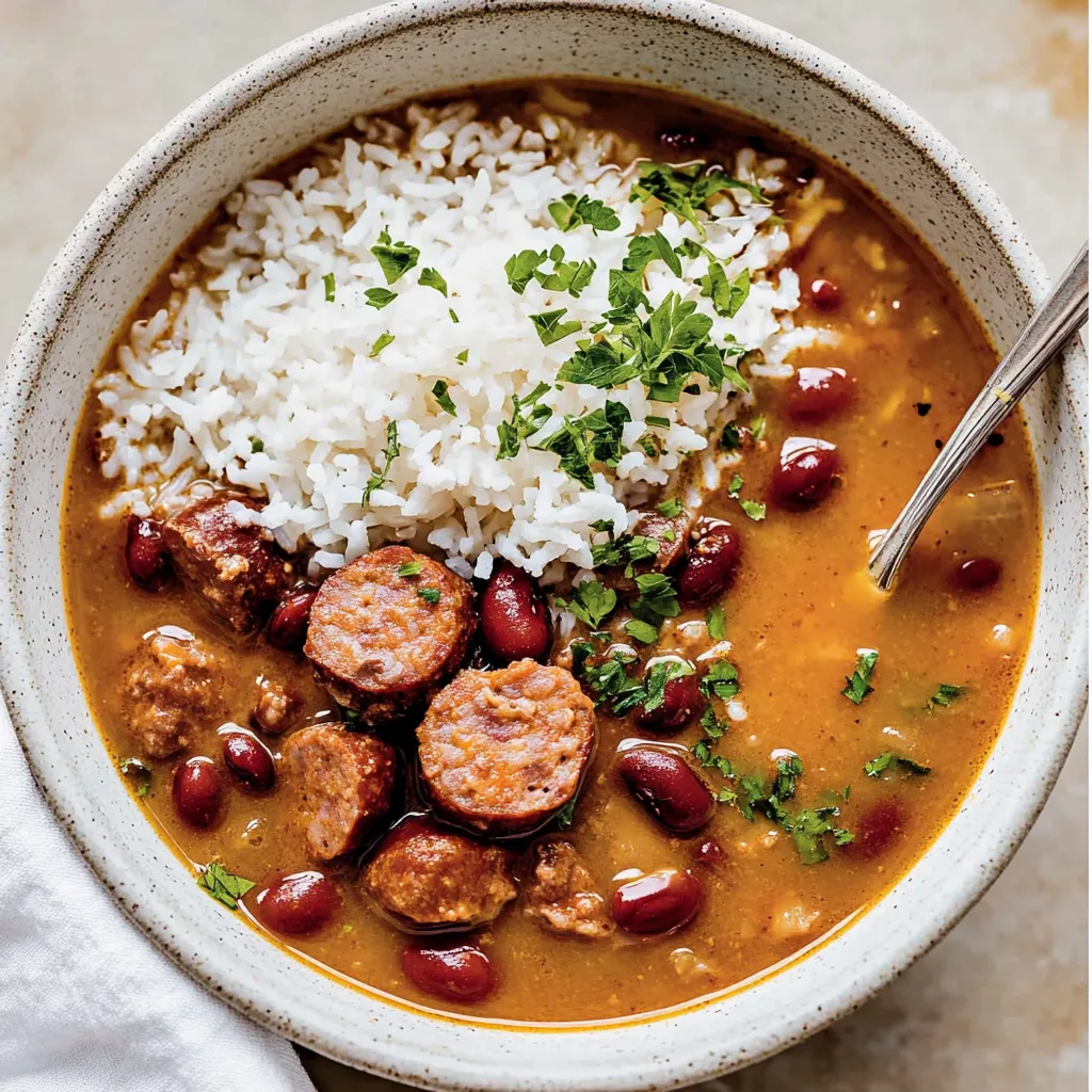 Ein Glas mit Rice und Beans.