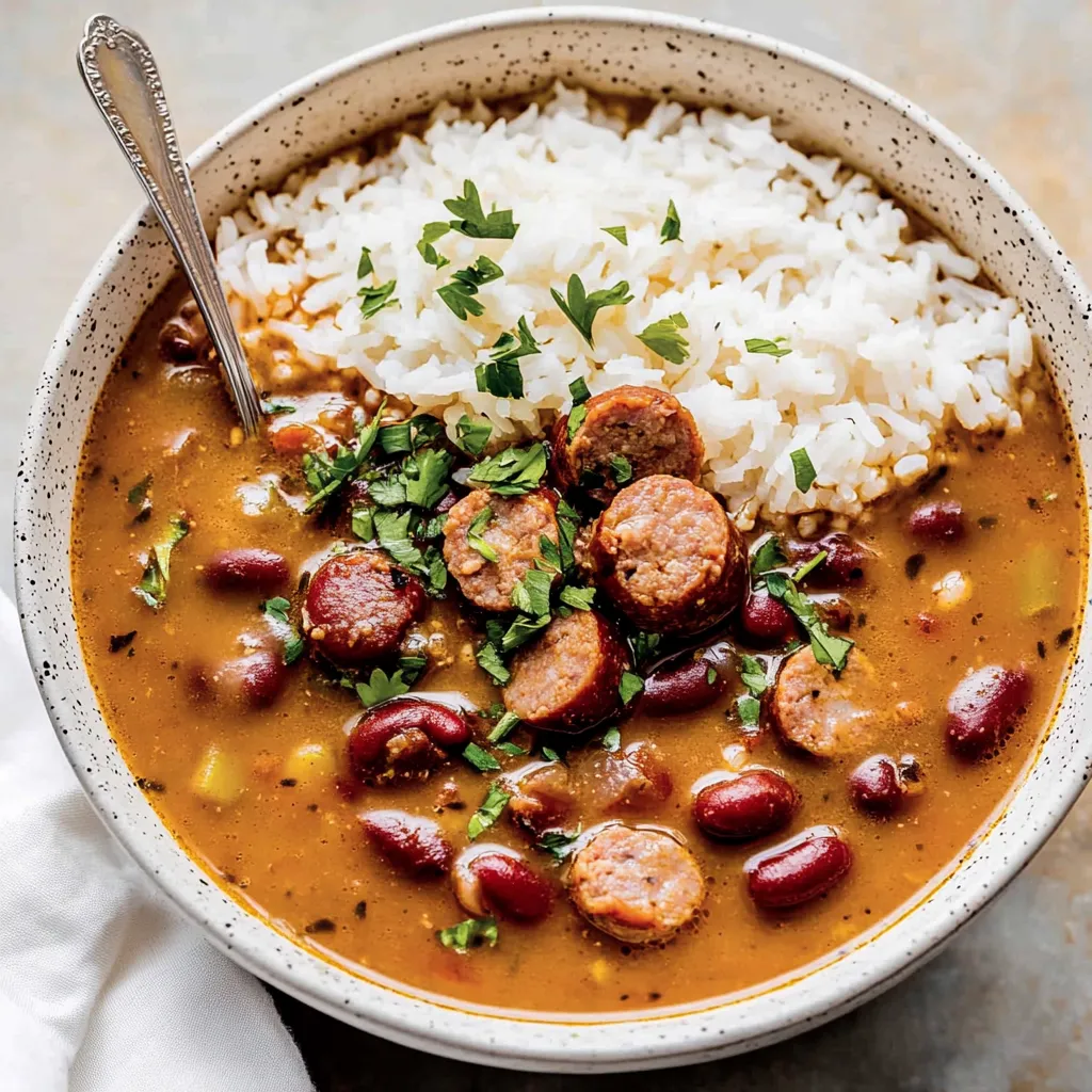 Ein Schalen mit Rice und Red Beans.