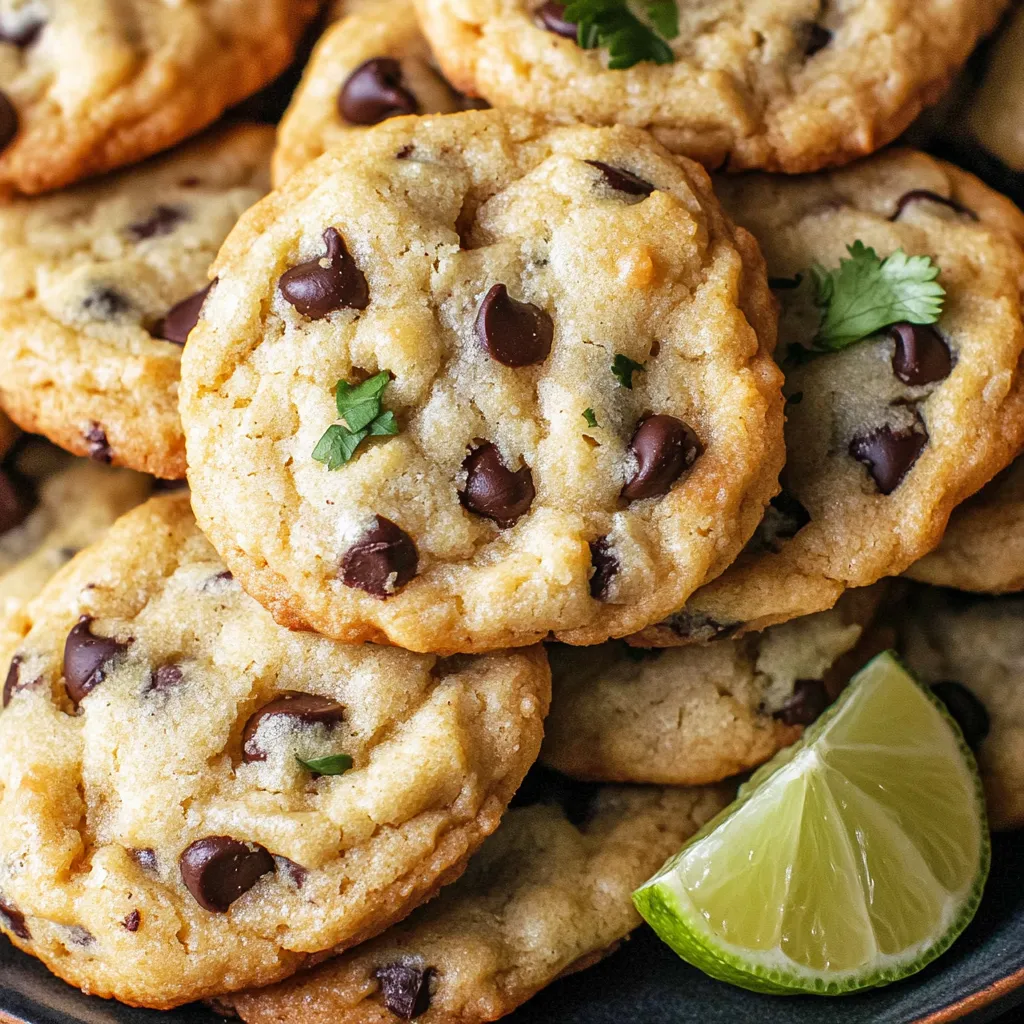 Ein Plate mit Chocolate Chip Cookies, die mit Yogurt und Chocolate geschmolzen sind.