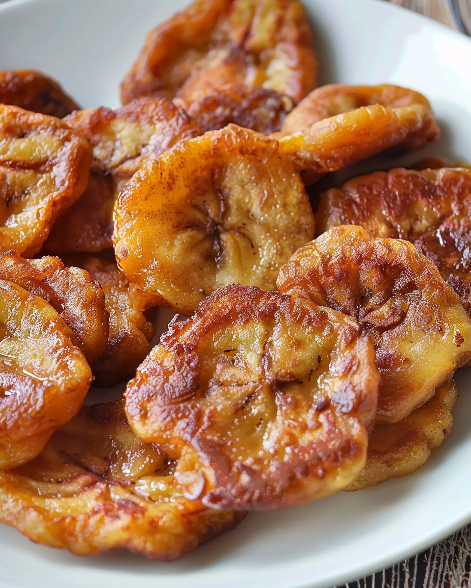 A plate of banana slices.