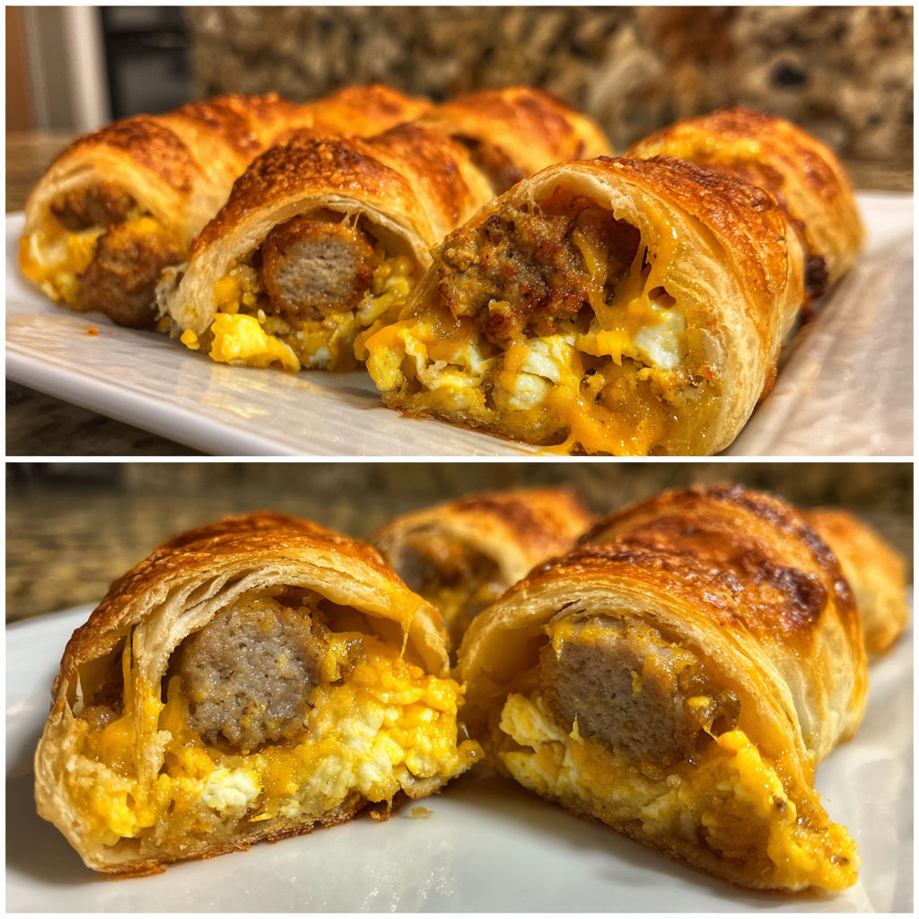 A plate of food with a sausage and egg roll.
