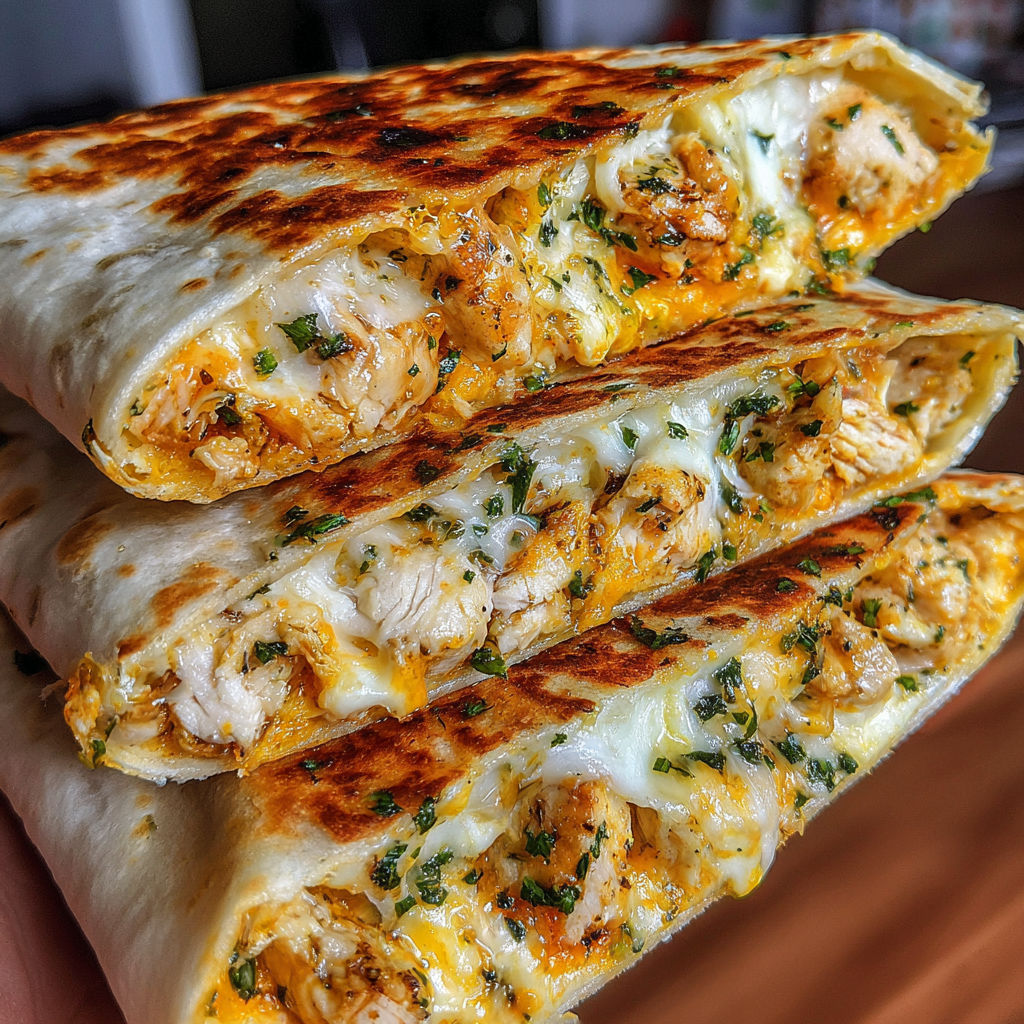 A hand holding a sandwich with chicken and cheese.