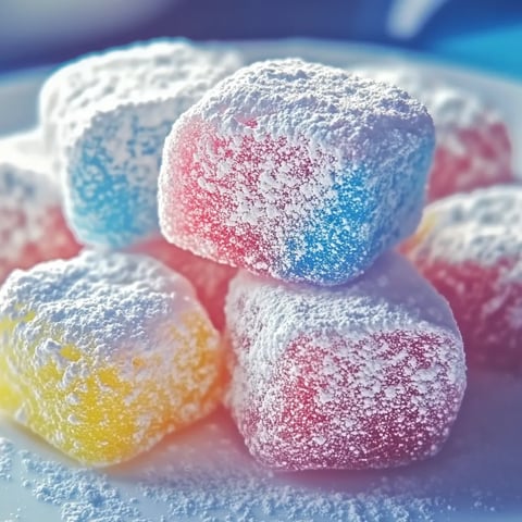 Eine Platte mit sechs verschiedenen Farben von Kugelchen, die alle mit weißem Zucker bedeckt sind.