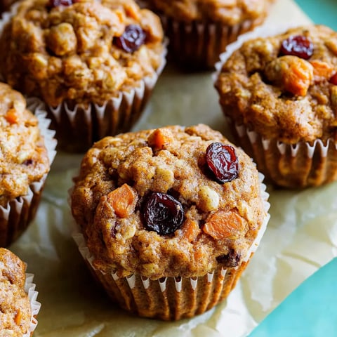 Ein Teller mit verschiedenen Muffins, darunter Morning Glory Muffins, die mit Früchten und Gewürzen zubereitet sind.